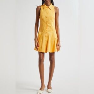 cinq a sept Sleeveless Stretch Twill Shirt Dress, Ginger Orange